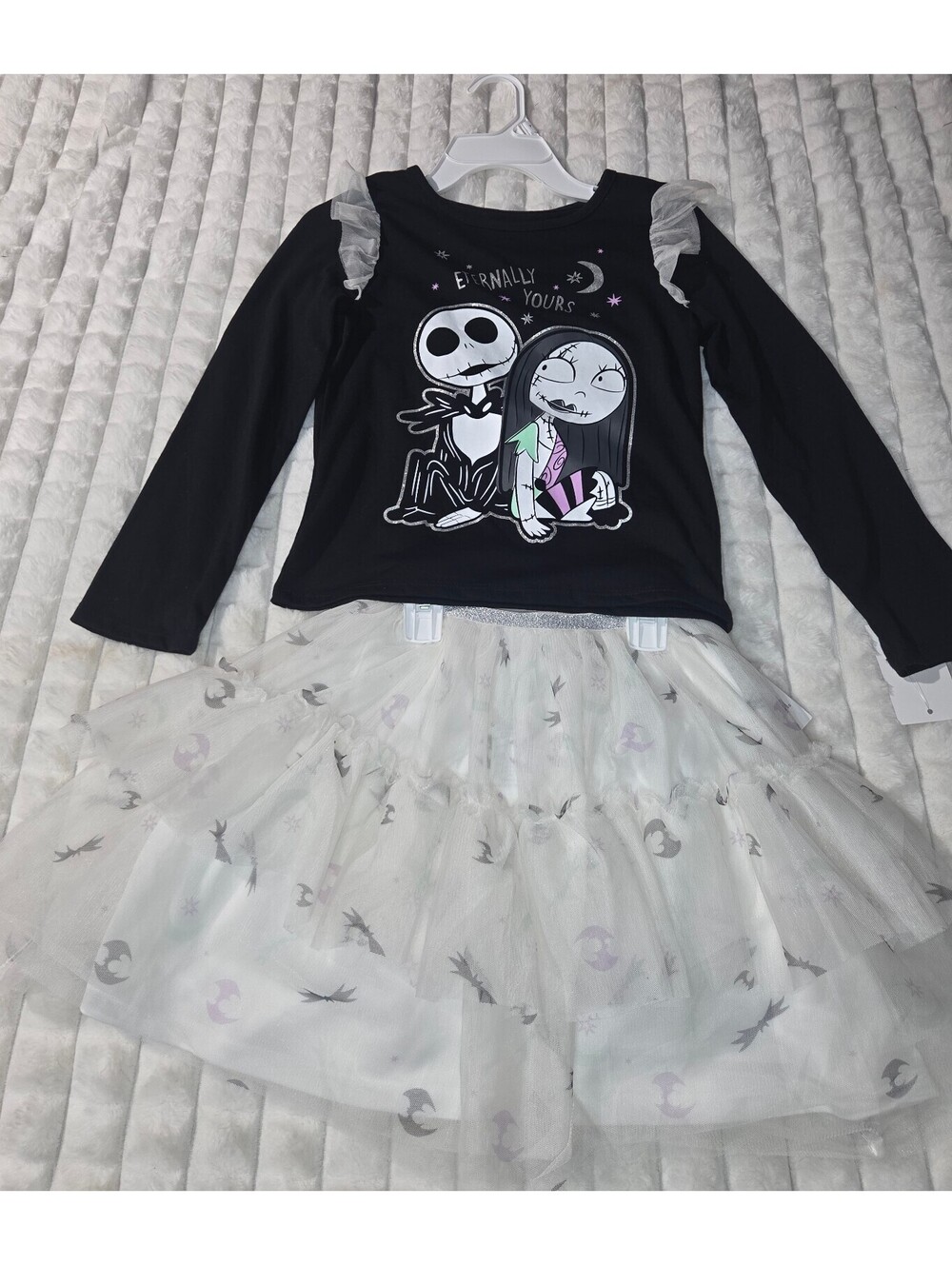 Disney Tim Burton's The Nightmare Before Christmas Girls Size 7 Black Long-Sleee